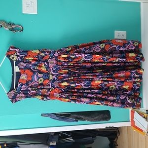 Modcloth floral midi dress with pockets